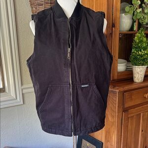 Wolverine Men's Black Utility Vest Full zip fully lined Size Medium